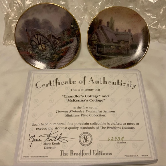 Full set of 12 Thomas Kinkade- ‘Enchanted Seasons’ Miniature Collectible plates - Picture 2 of 7